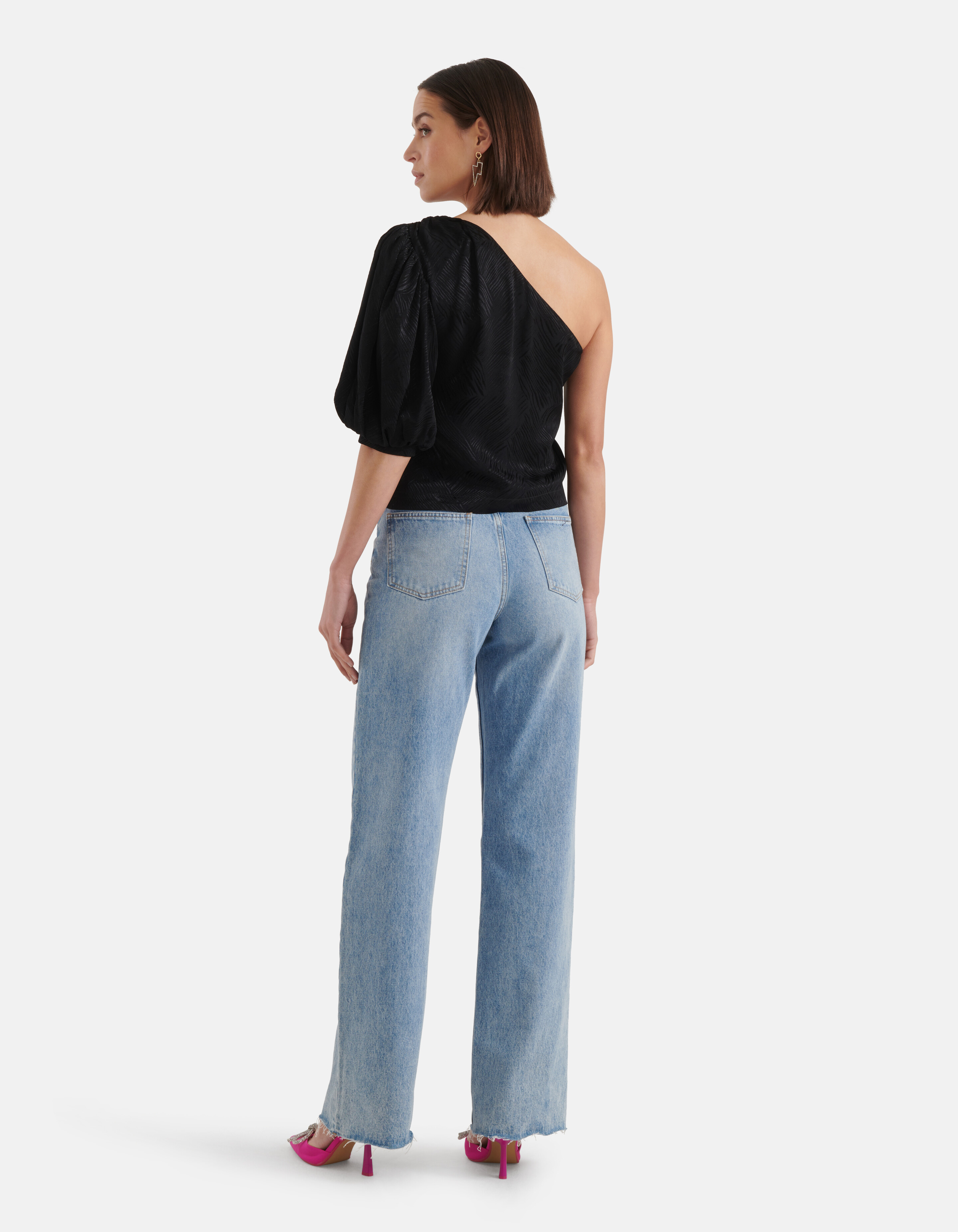 One Shoulder Top Zwart SHOEBY WOMEN