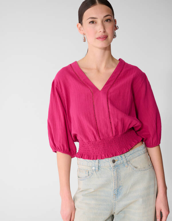 Tape Cropped Top Roze SHOEBY WOMEN