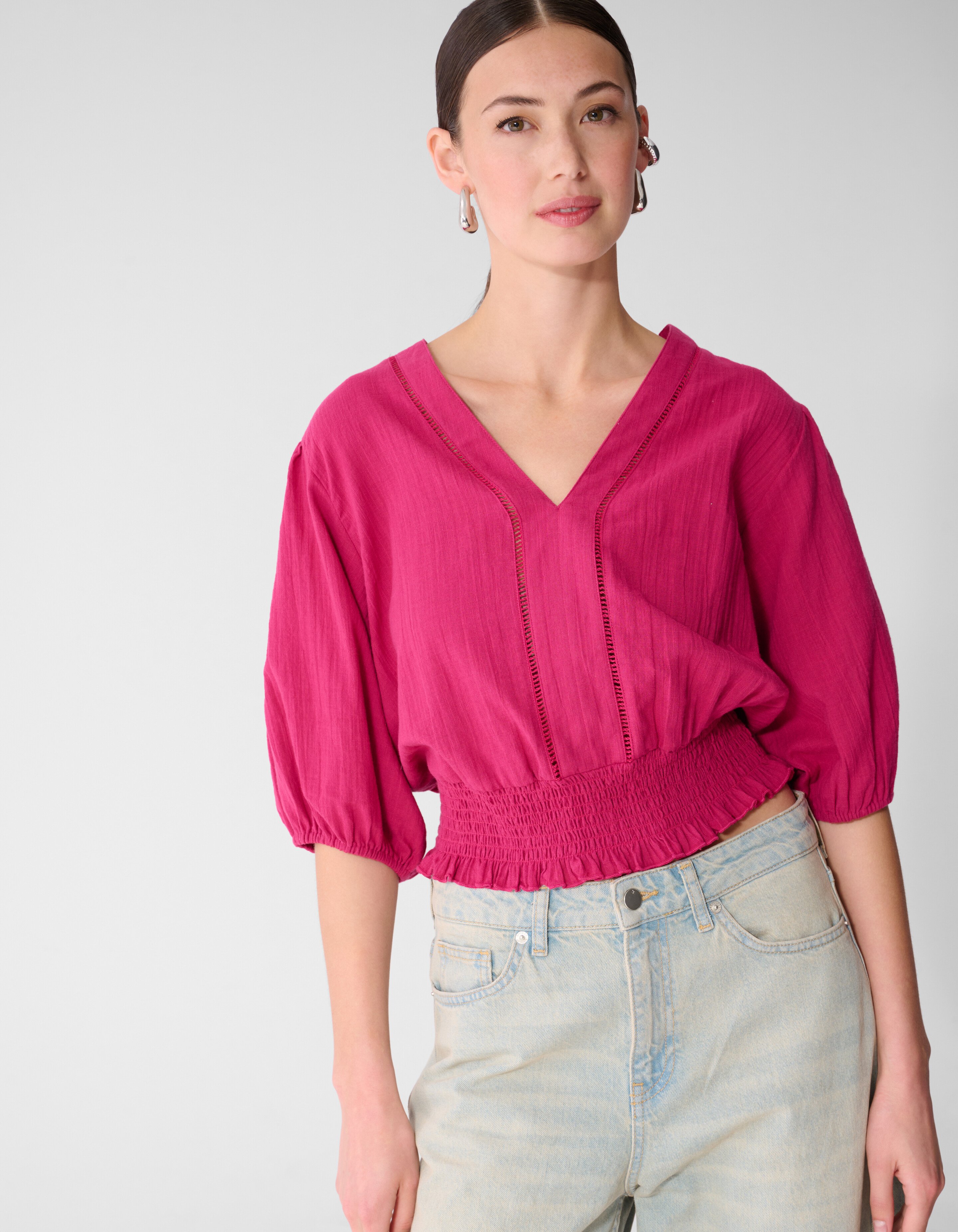 Tape Cropped Top Roze SHOEBY WOMEN