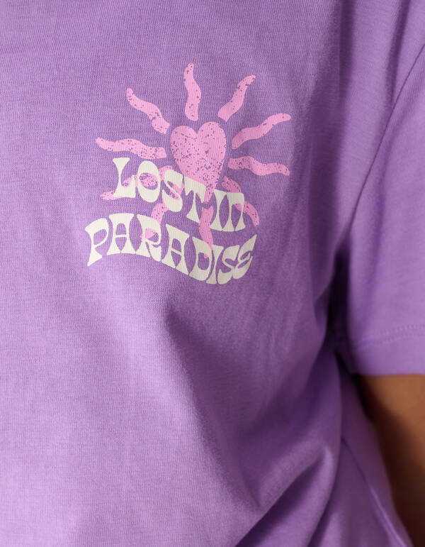 Tropical Bliss Artwork T-shirt Paars SHOEBY GIRLS