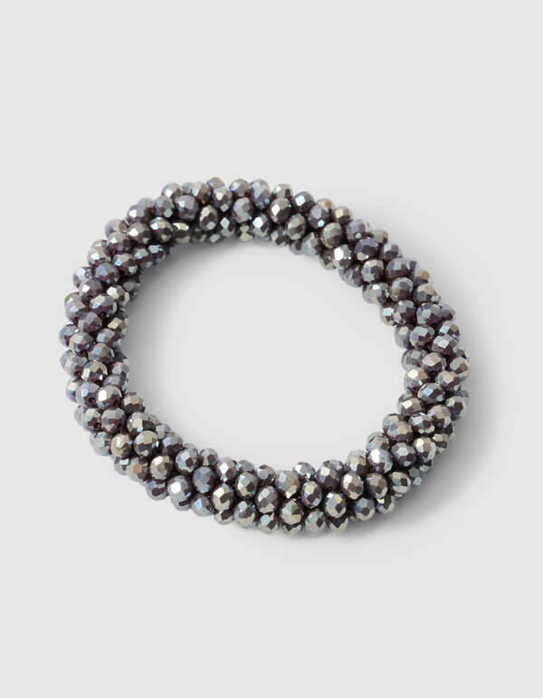 Beaded Haarelastiek Donkergrijs SHOEBY ACCESSOIRES