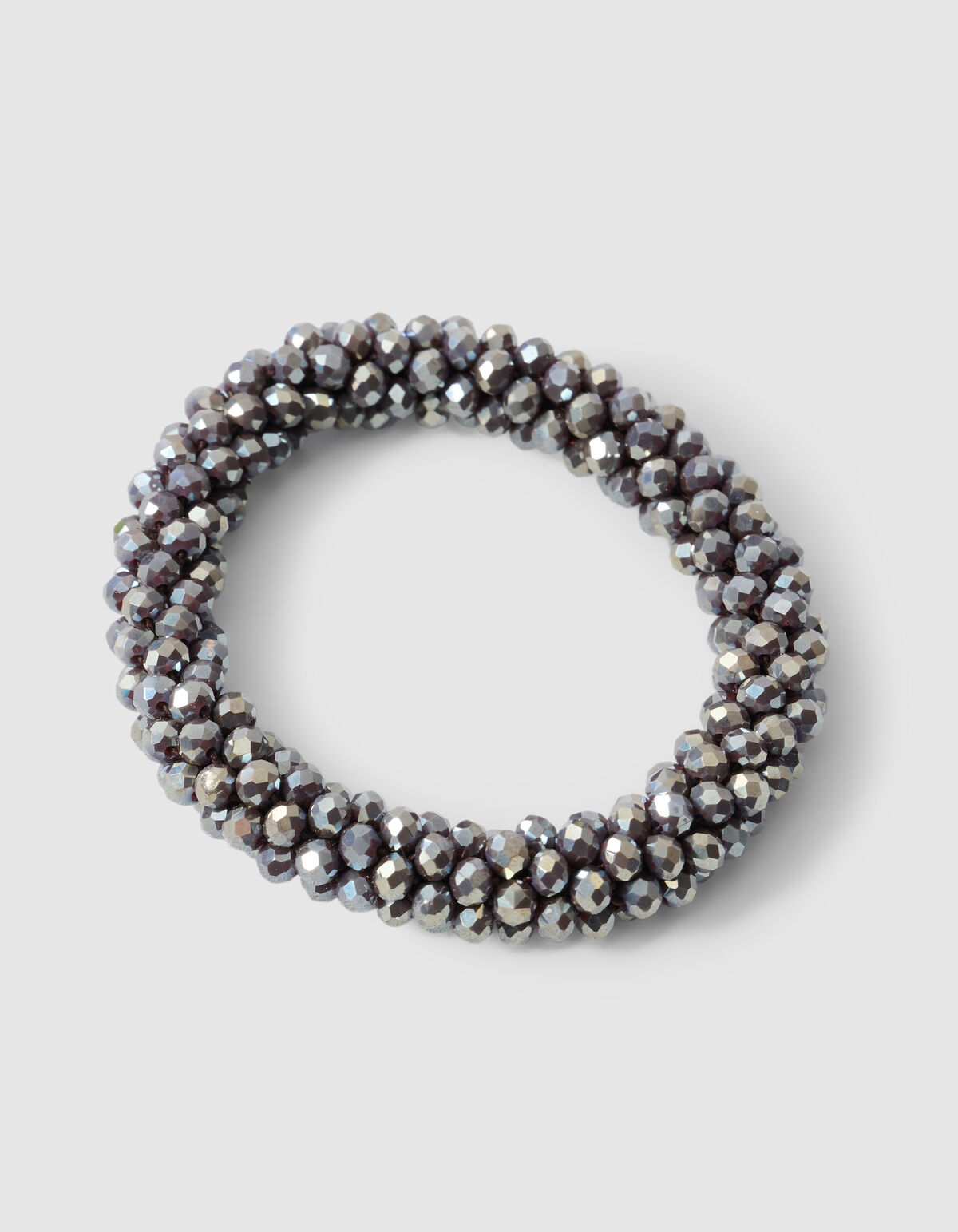 Beaded Haarelastiek Donkergrijs SHOEBY ACCESSOIRES