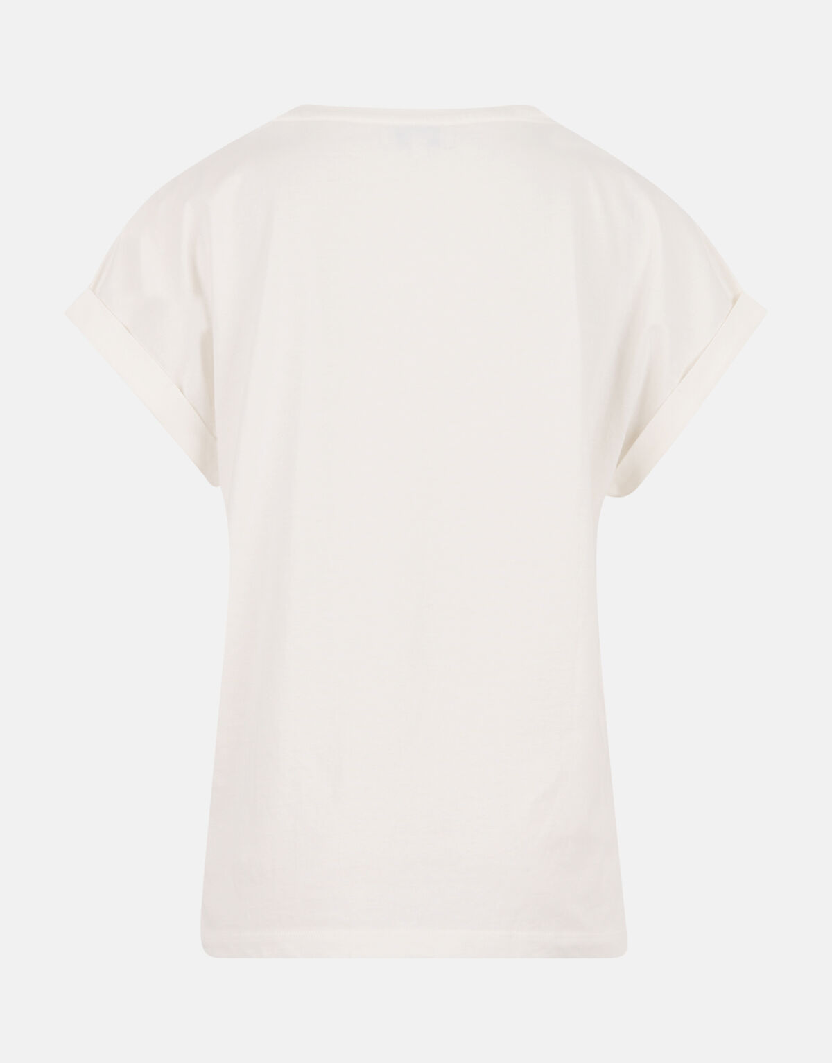 Basis Turn Up Sleeve T-shirt Gebroken Wit SHOEBY WOMEN