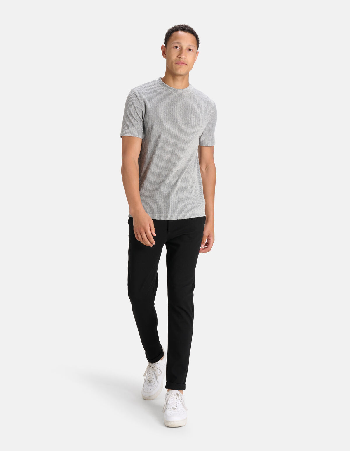 Velvet Rib T-shirt Grijs SHOEBY MEN