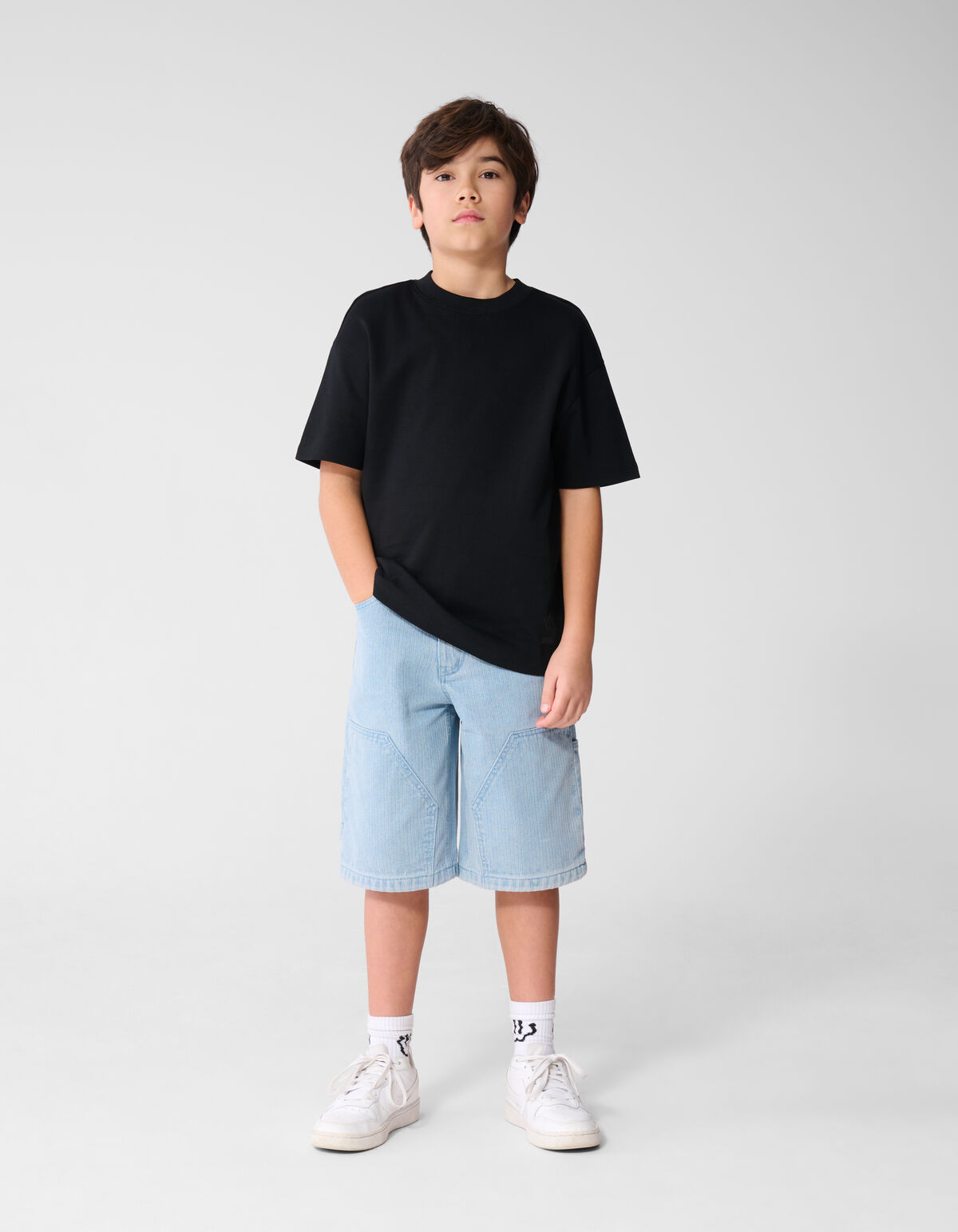 Basic T-shirt Zwart SHOEBY BOYS