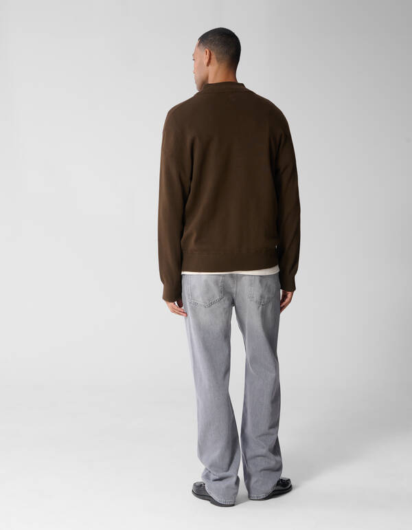 Turtle Half Zip Trui Bruin SHOEBY MEN