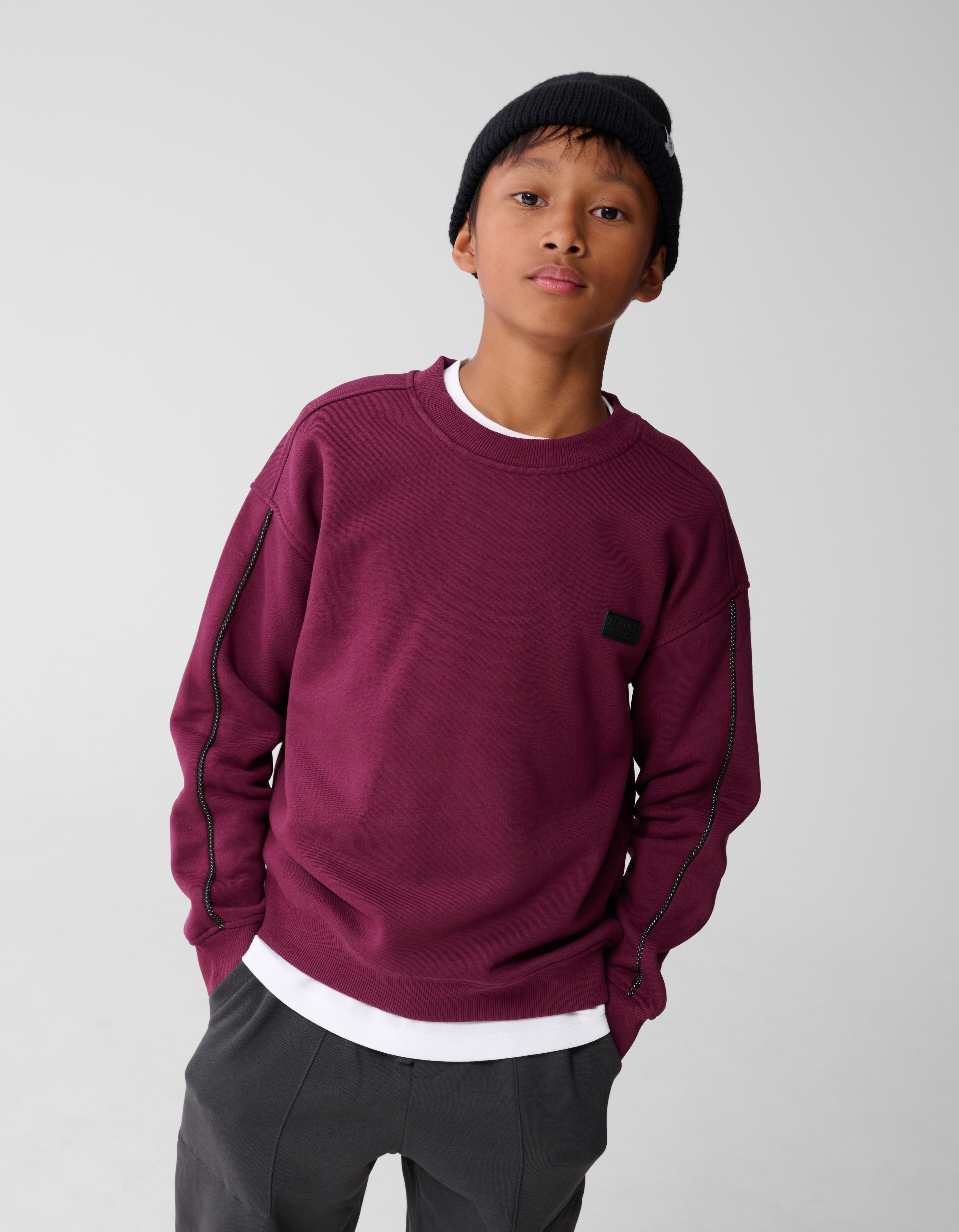 Sporty Sweater Donkerpaars SHOEBY BOYS