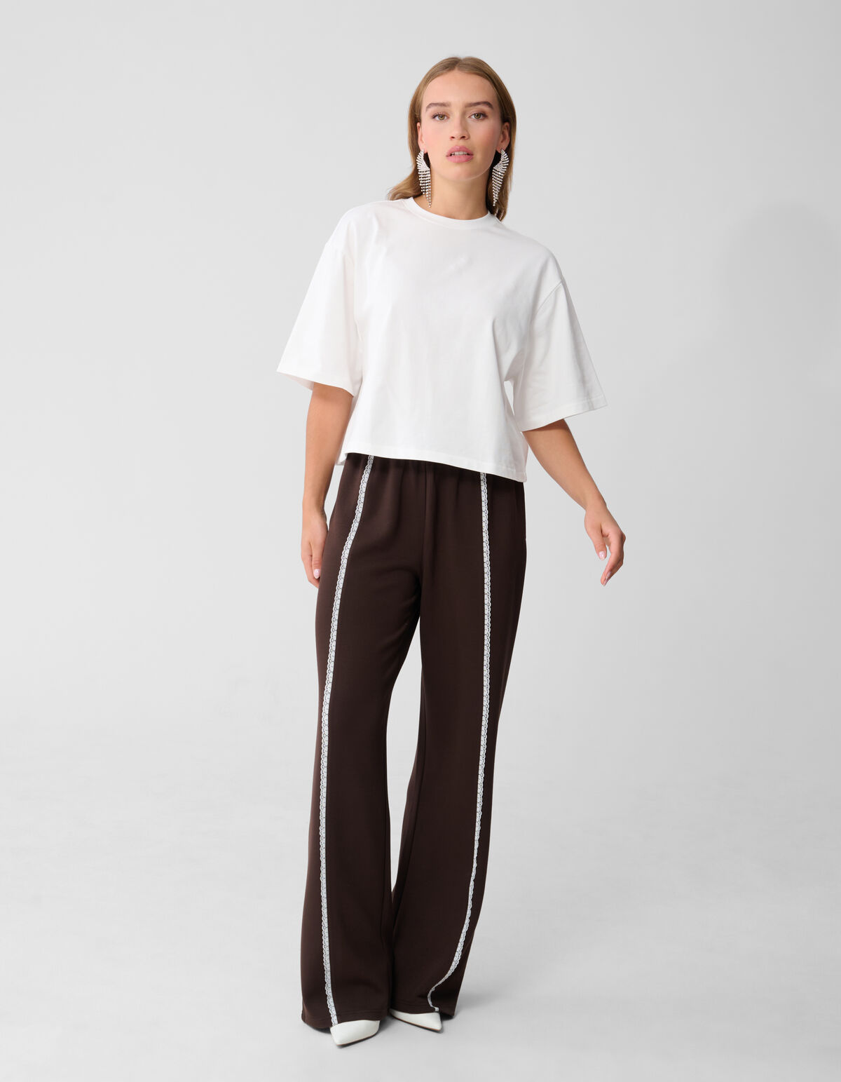 Cropped Boxy Fit T-shirt Wit SHOEBY WOMEN