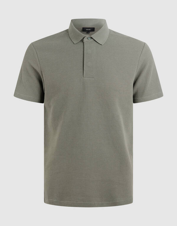 Structuur Jersey Polo Donkergroen SHOEBY MEN