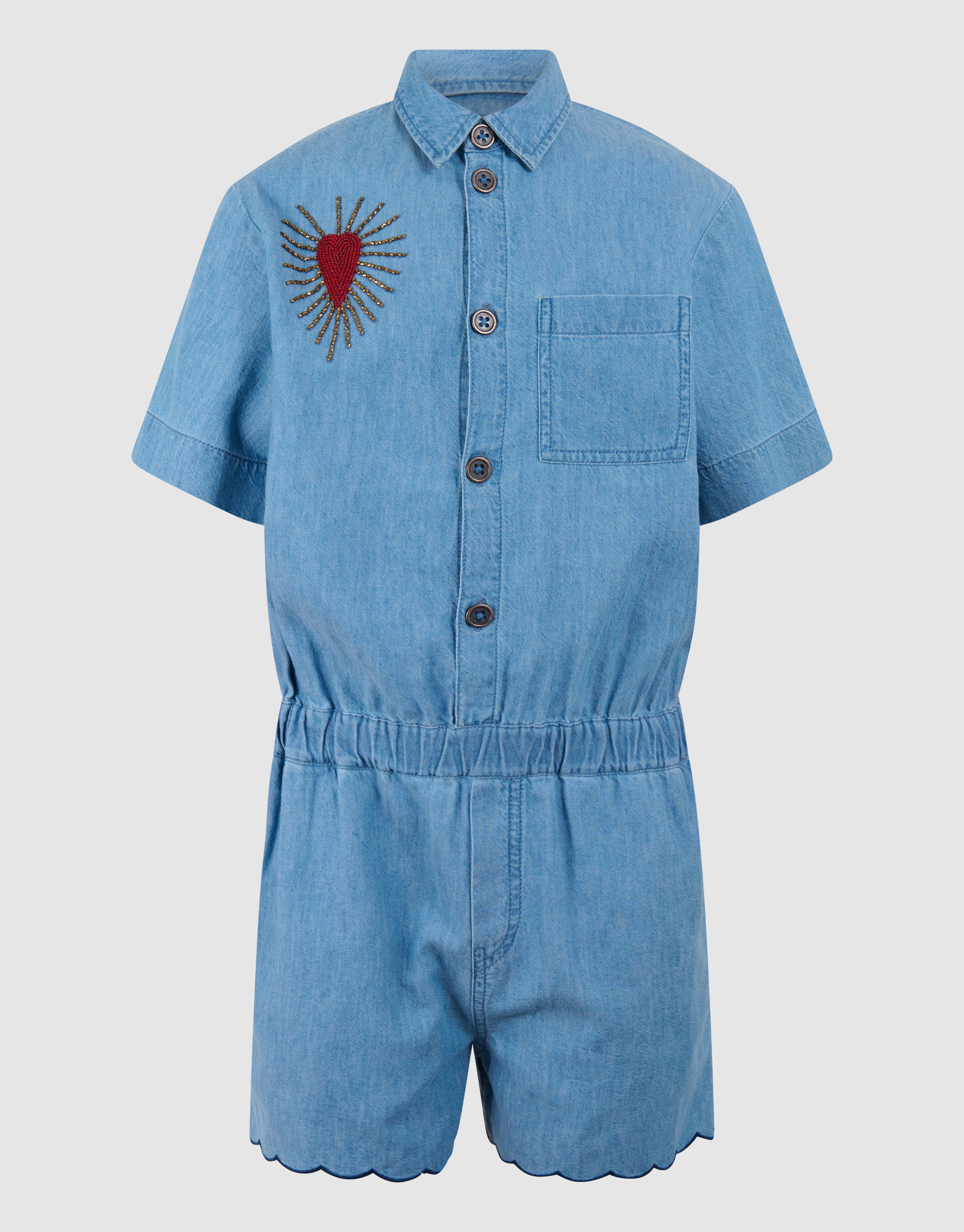 Heart Denim Jumpshort Lichtblauw SHOEBY GIRLS