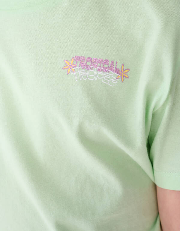 Tropical Artwork T-shirt Lichtgroen SHOEBY GIRLS