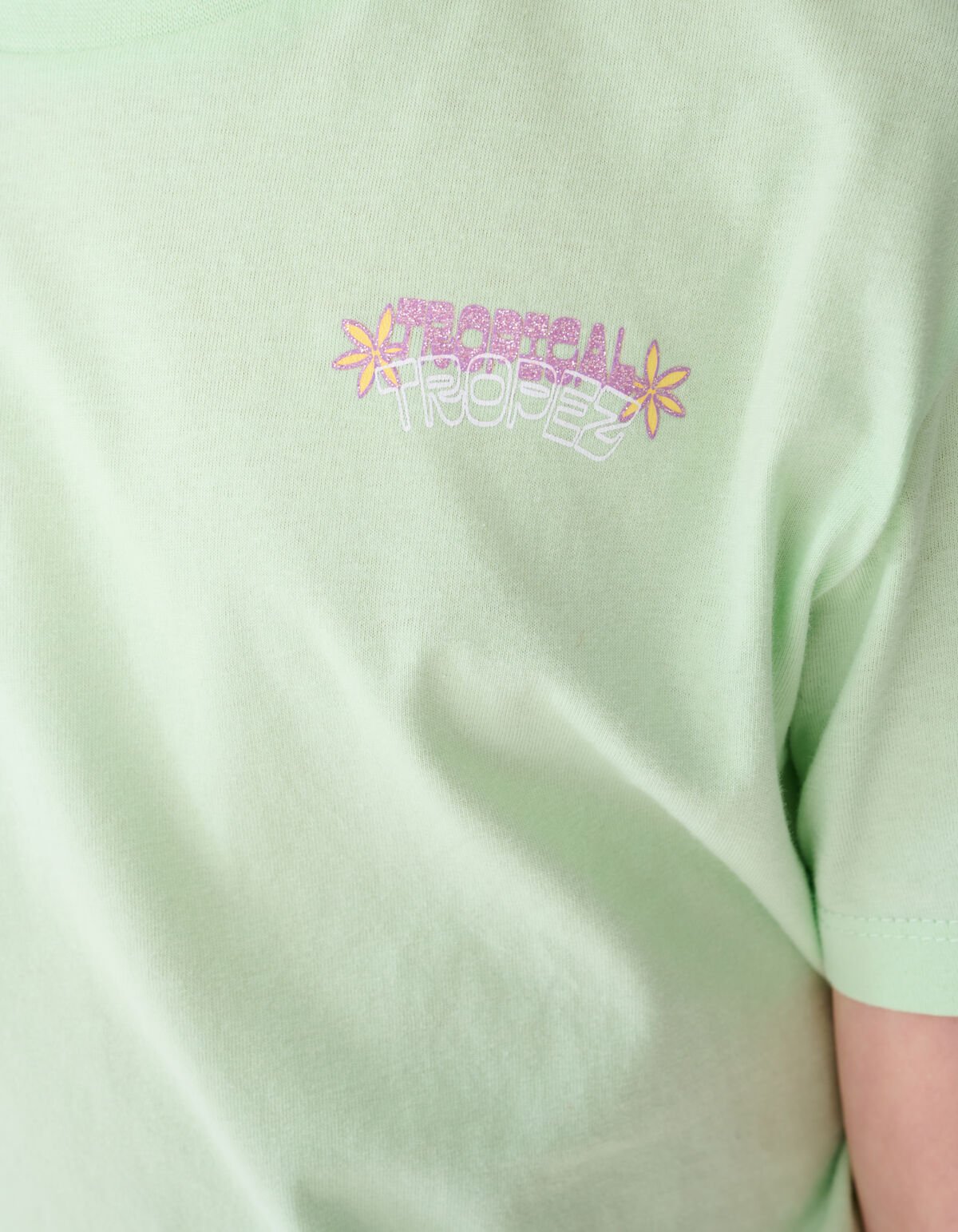 Tropical Artwork T-shirt Lichtgroen SHOEBY GIRLS