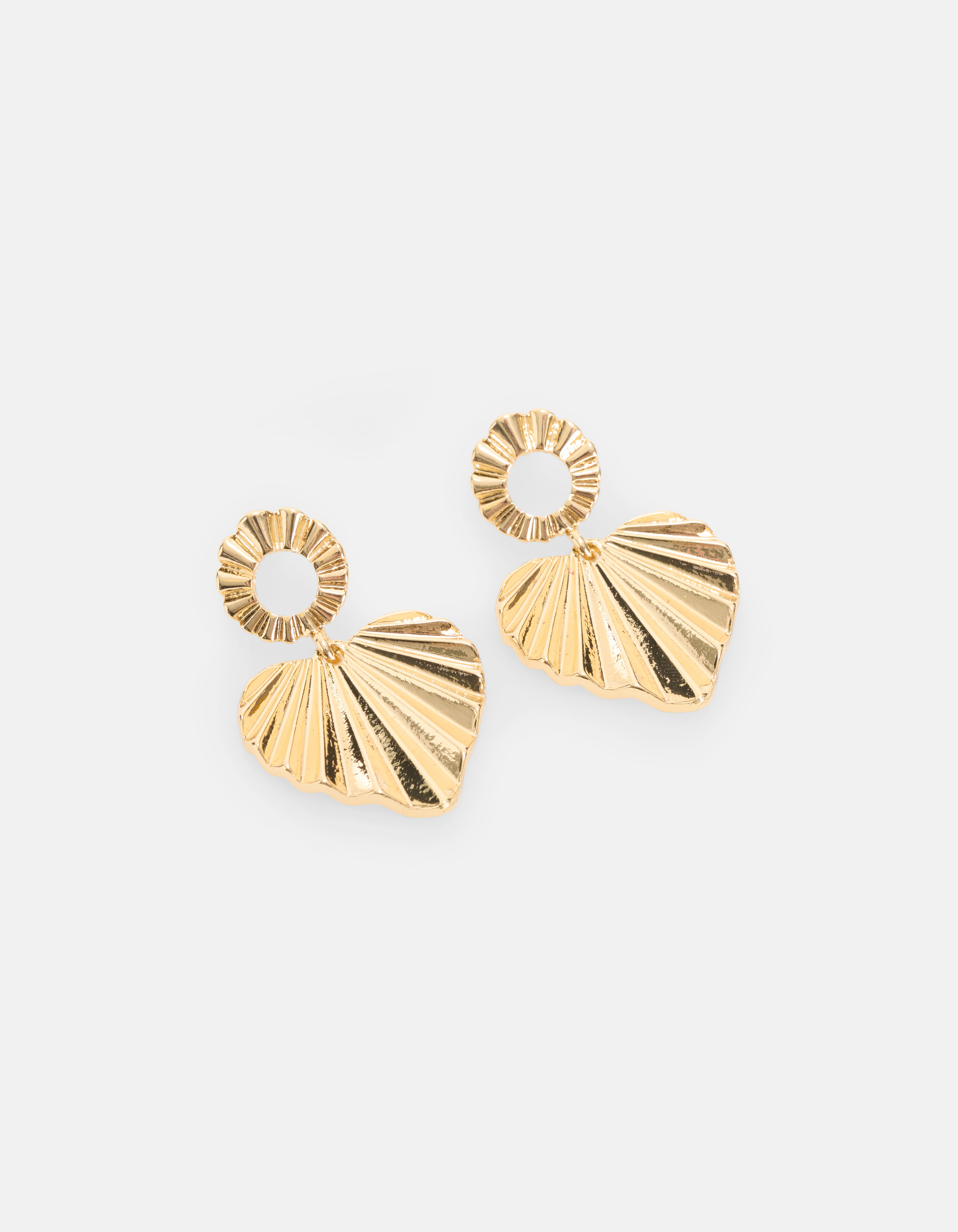 Gestreepte Hart Oorbellen Goud SHOEBY ACCESSOIRES