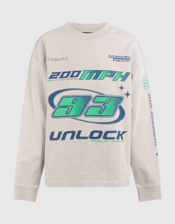 Race Artwork Sweater Beige SHOEBY BOYS