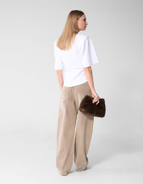 Baggy Fit Jeans Washed Zand SHOEBY WOMEN