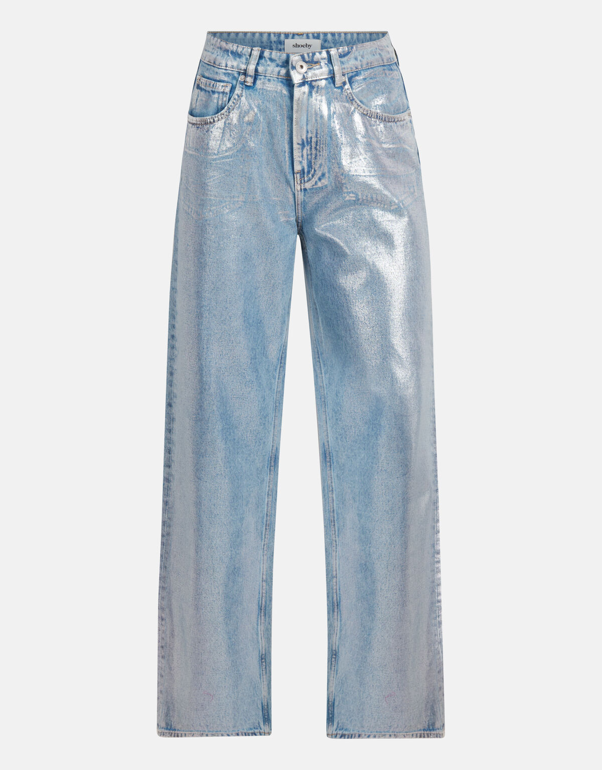 Metallic Wide Leg Jeans Zilver SHOEBY WOMEN