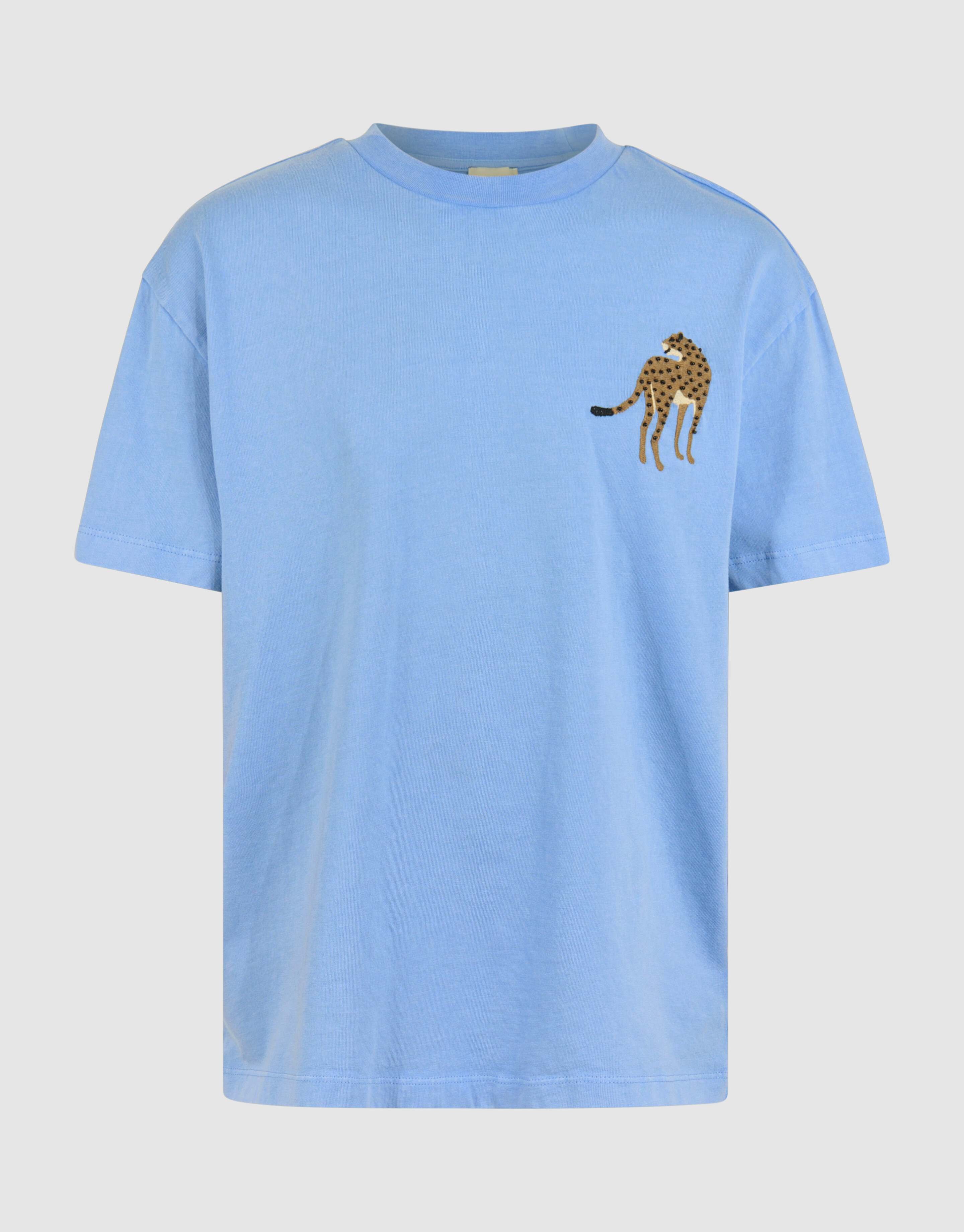 Leopard Embroidery T-shirt Lichtblauw By Lizzy SHOEBY GIRLS