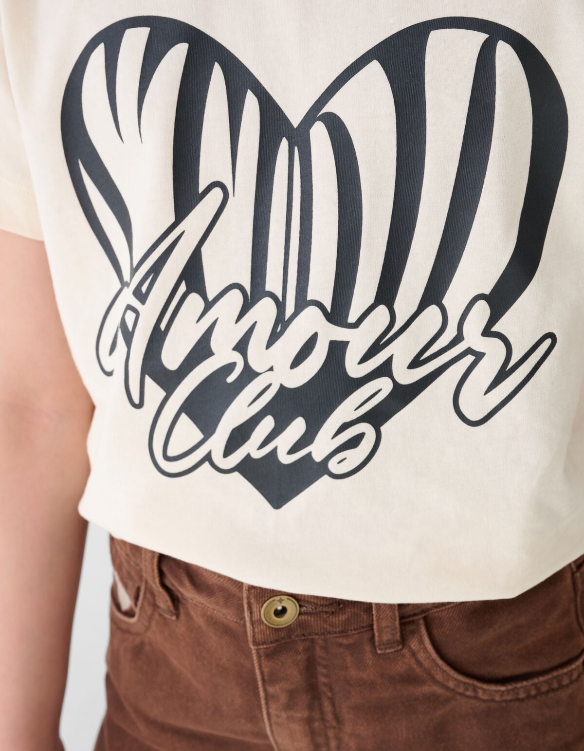 Heart Club Artwork T-shirt Gebroken Wit SHOEBY GIRLS