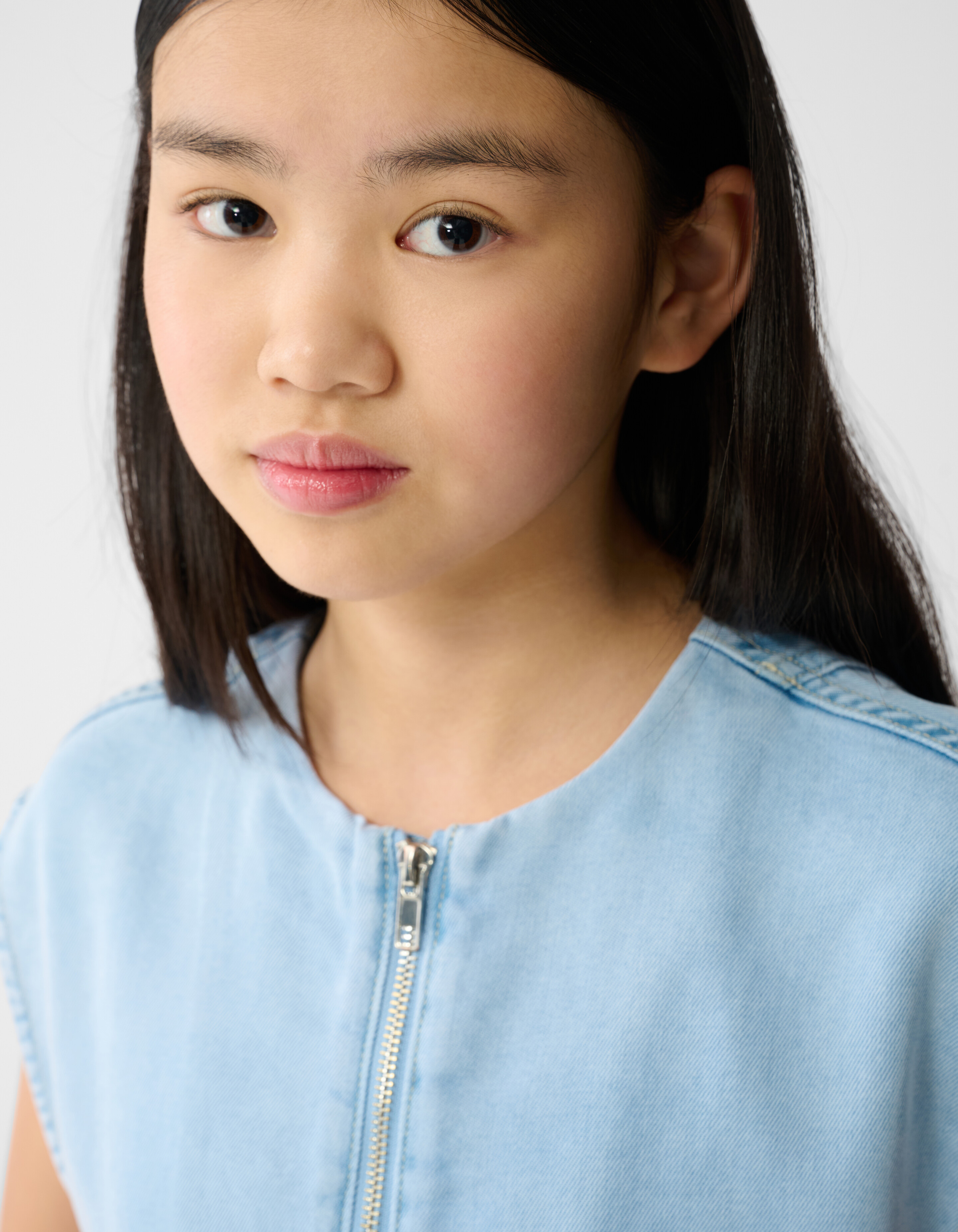 Puffy Denim Gilet Lichtblauw SHOEBY GIRLS