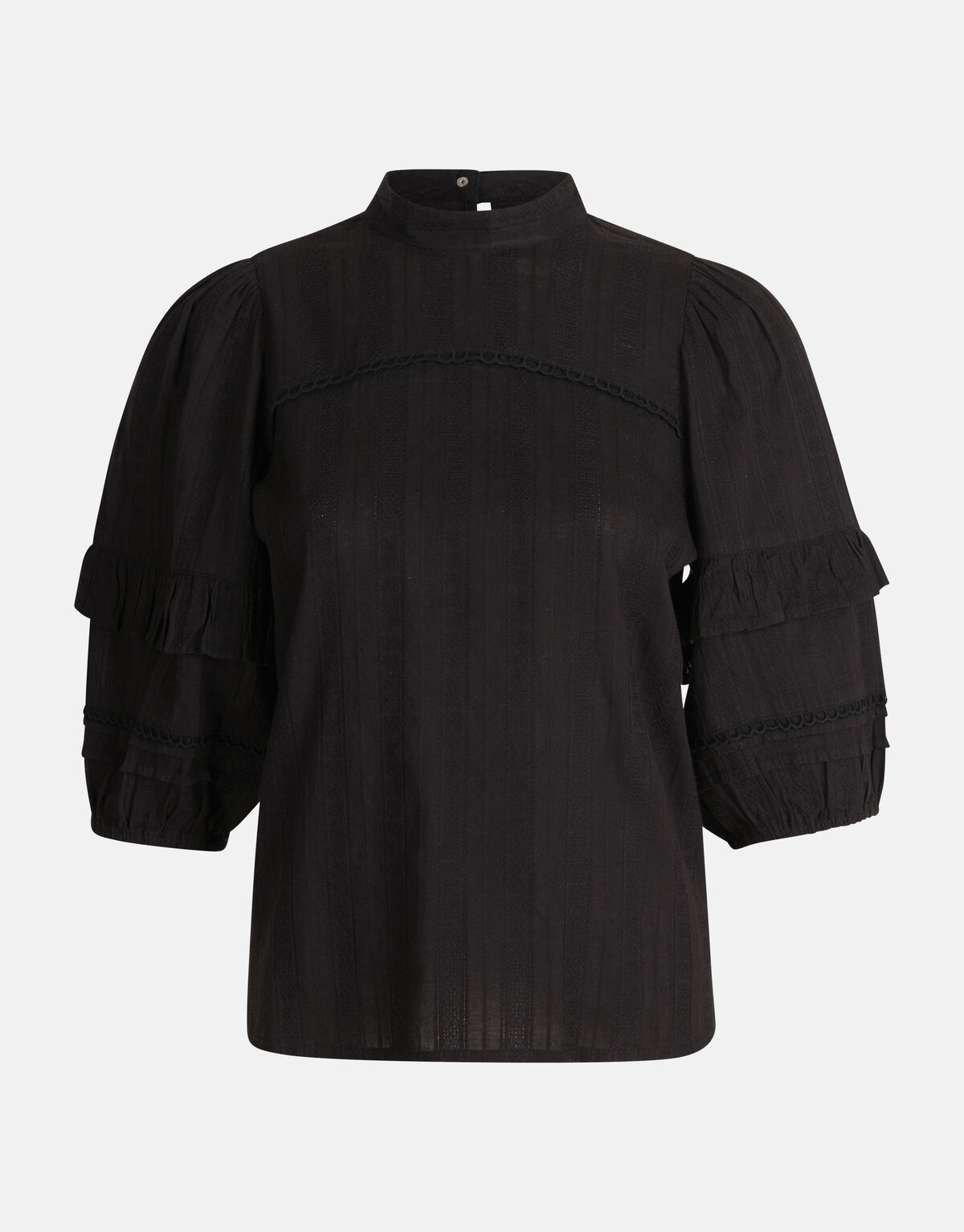 Ruffle Blouse Zwart SHOEBY WOMEN