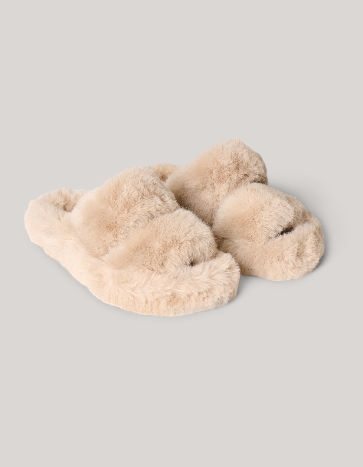 Fluffy Slippers Lichtbruin SHOEBY SHOES