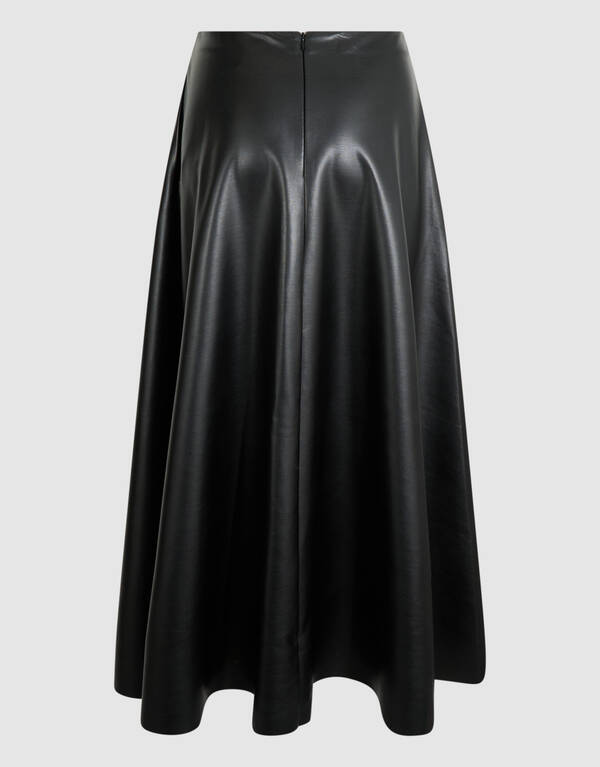 Vegan Leren Maxi Rok Zwart SHOEBY WOMEN