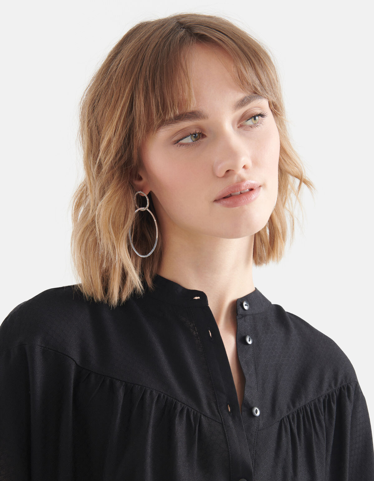 Strass Oval Oorbellen Zilver SHOEBY ACCESSOIRES