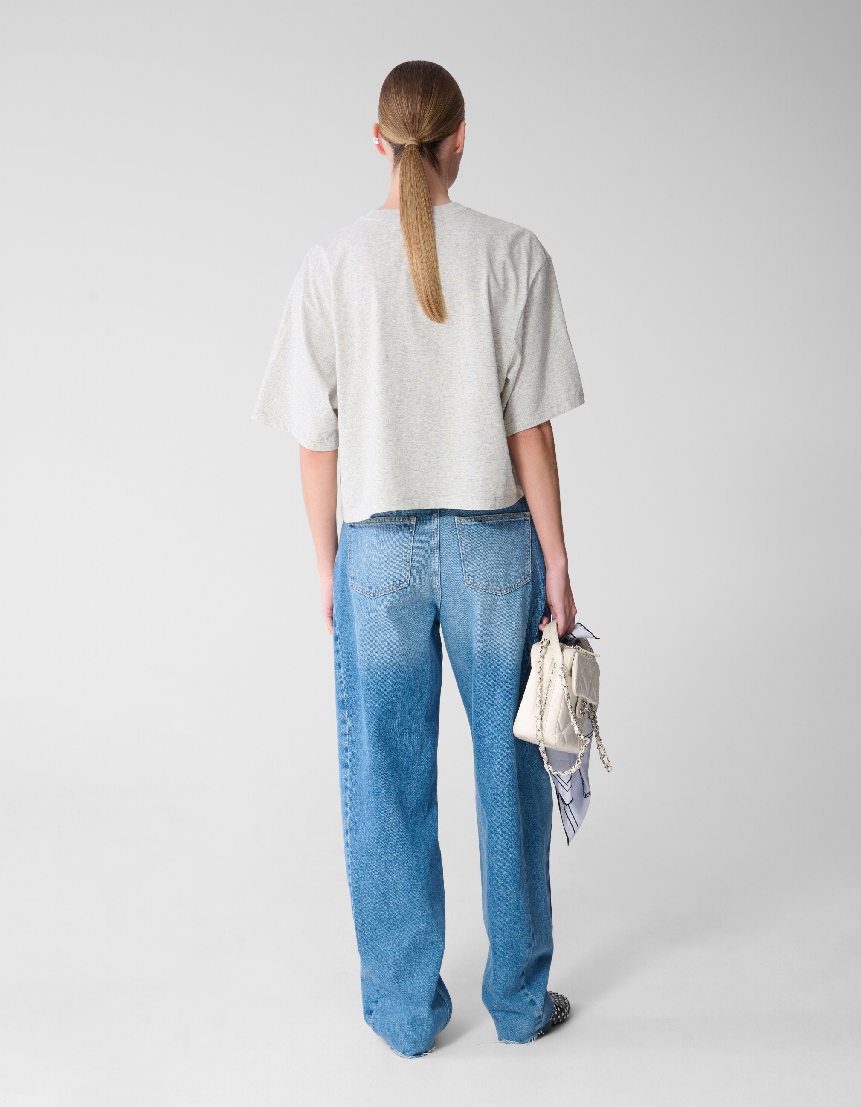 Oversized Logo T-shirt Lichtgrijs By Mieke SHOEBY WOMEN