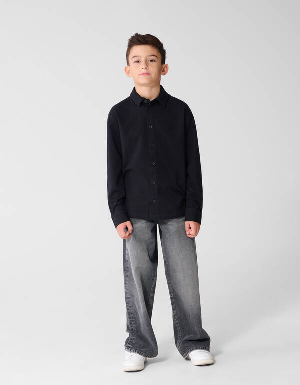 Jersey Overhemd Zwart SHOEBY BOYS