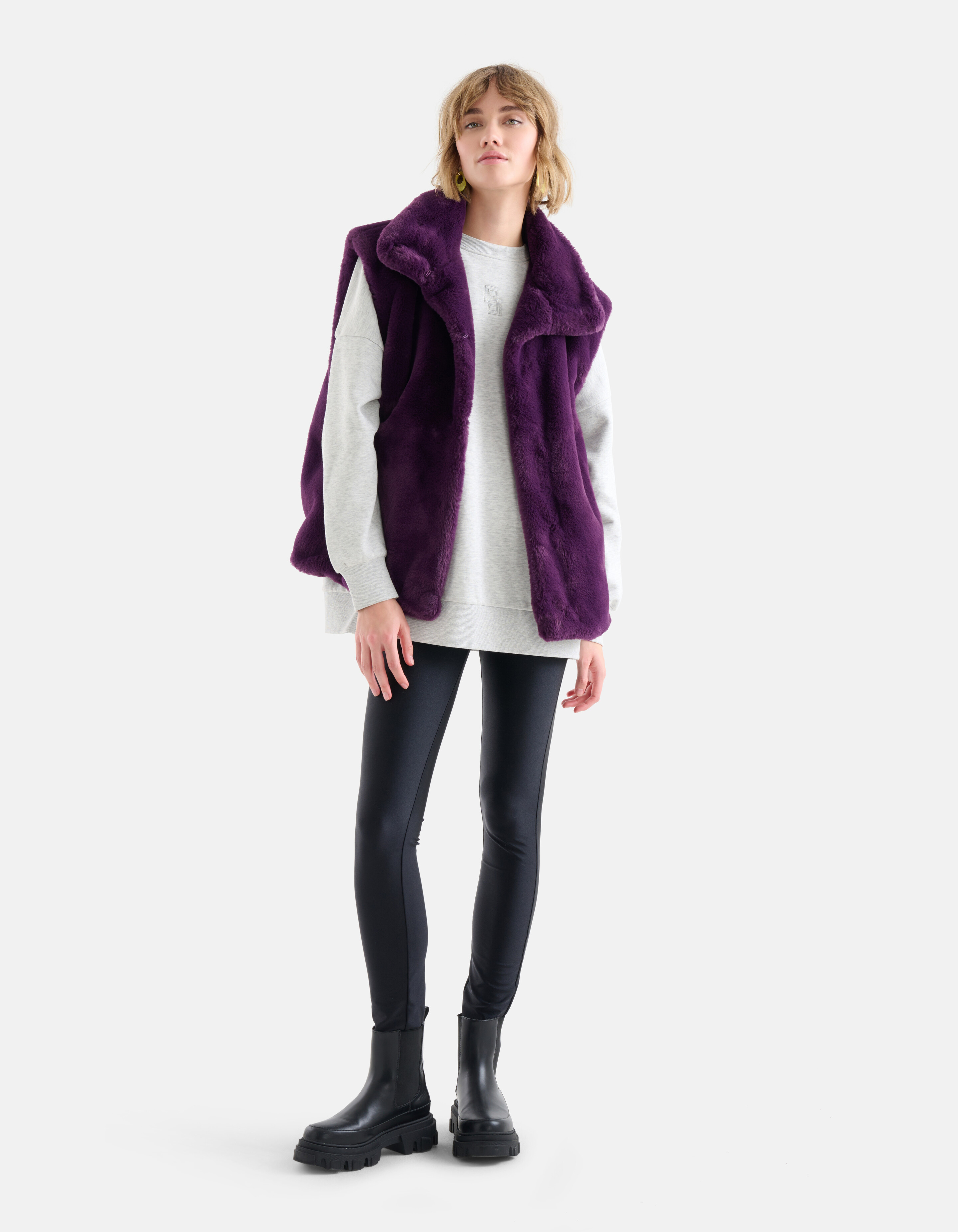 Faux Fur Gilet Paars SHOEBY WOMEN