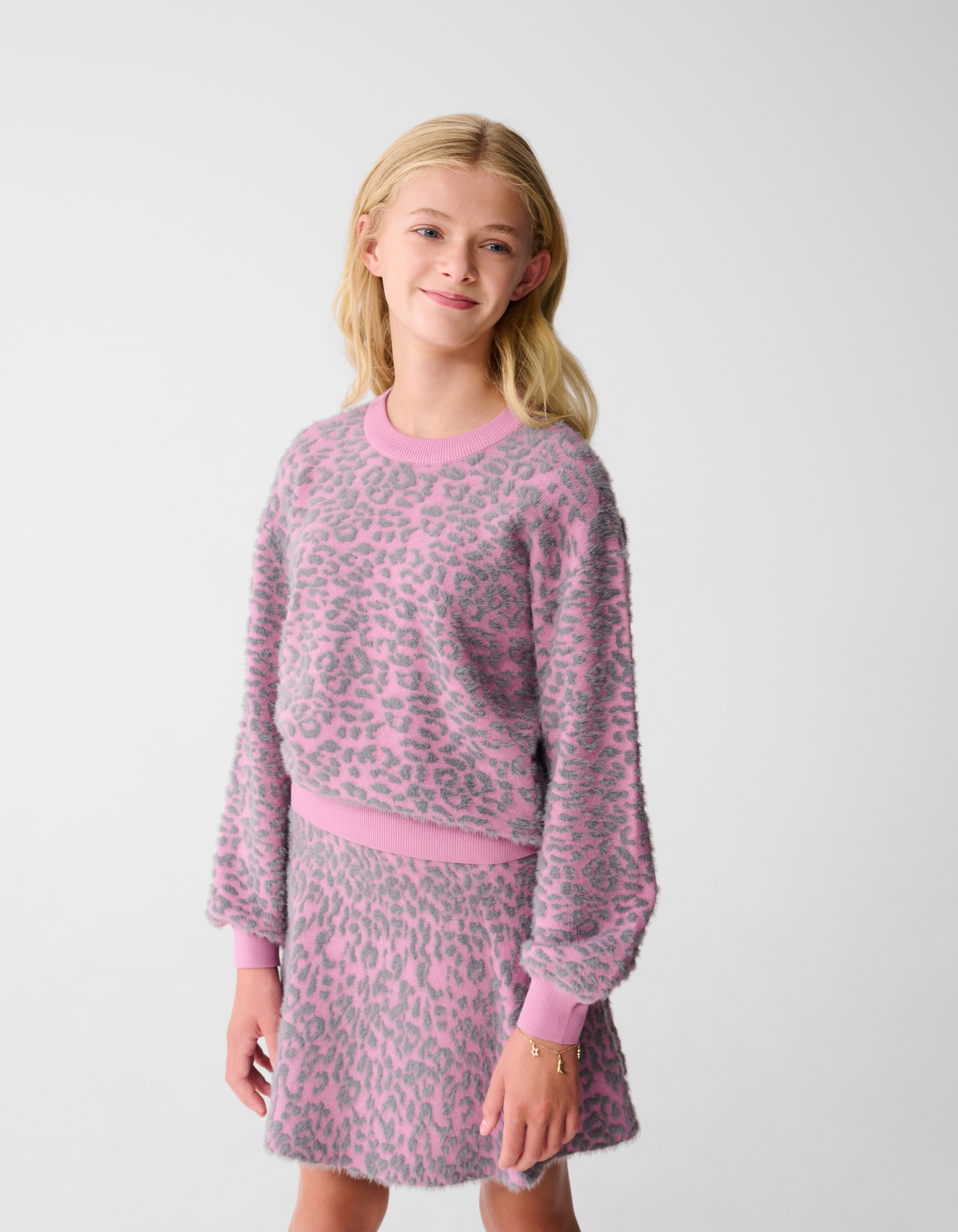 Leopard Knit Trui Roze SHOEBY GIRLS