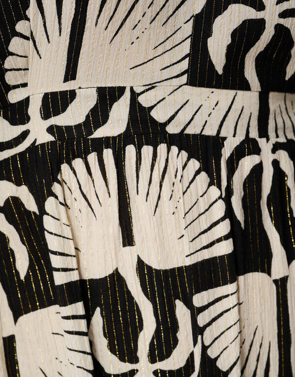 Printed Maxi Jurk Zwart/Wit SHOEBY WOMEN