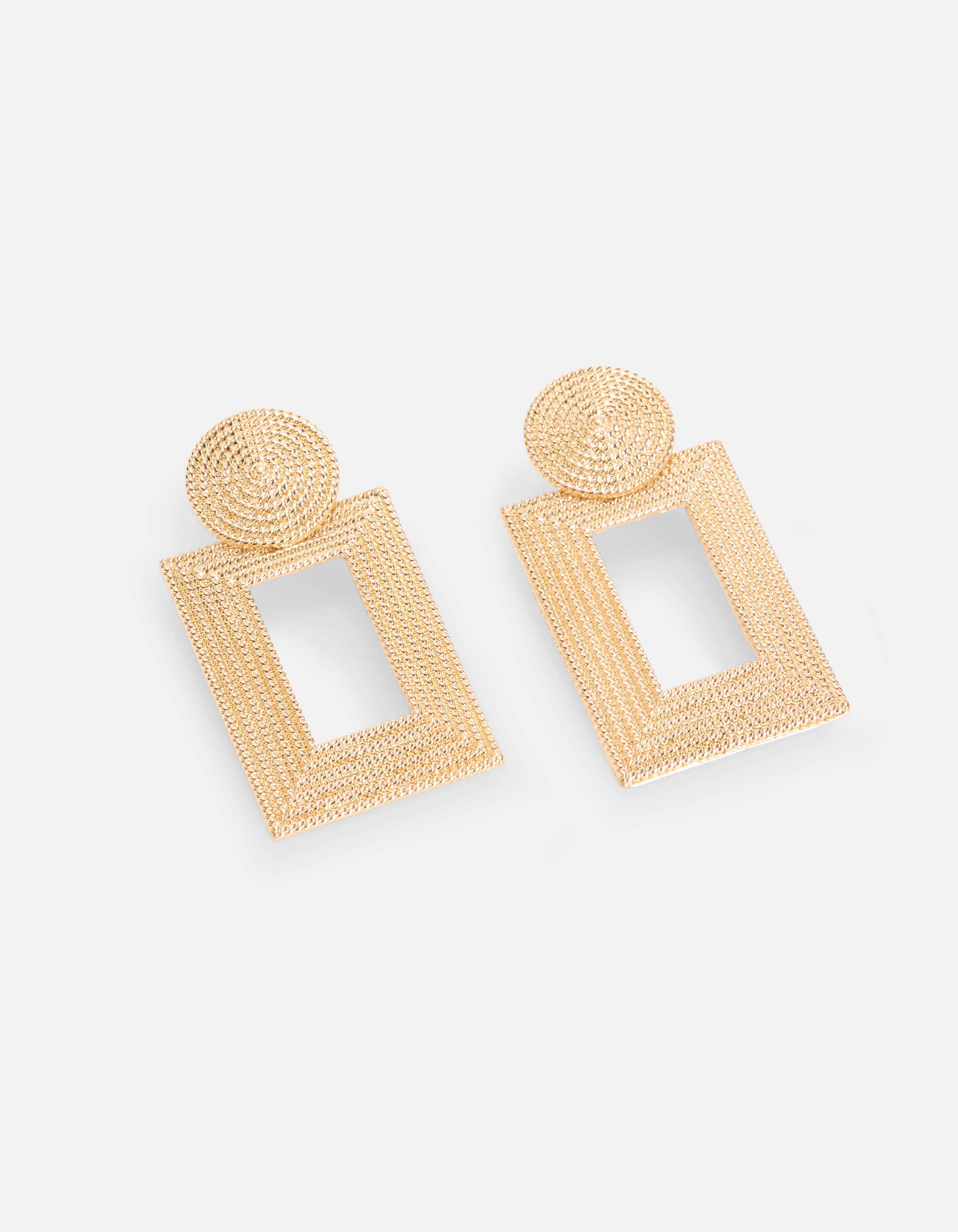 Gouden Rechthoekige Oorbellen SHOEBY ACCESSOIRES