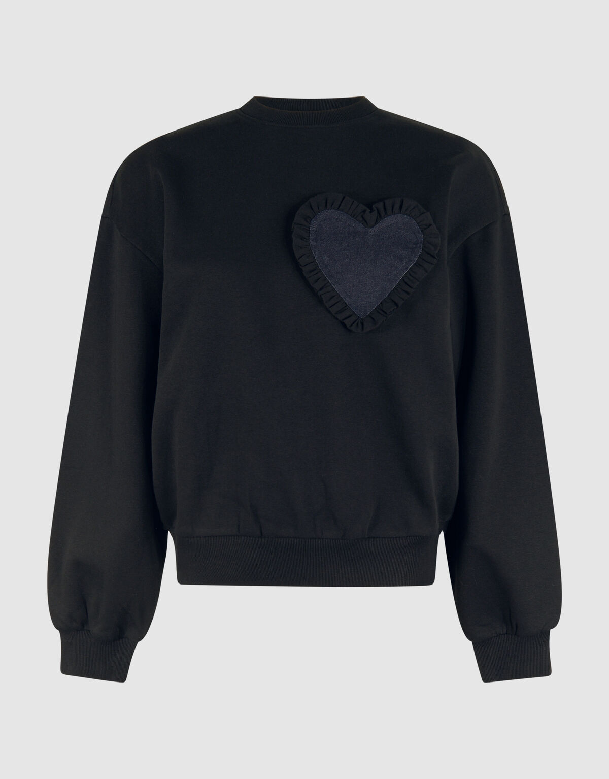 Denim Patch Sweater Zwart SHOEBY WOMEN