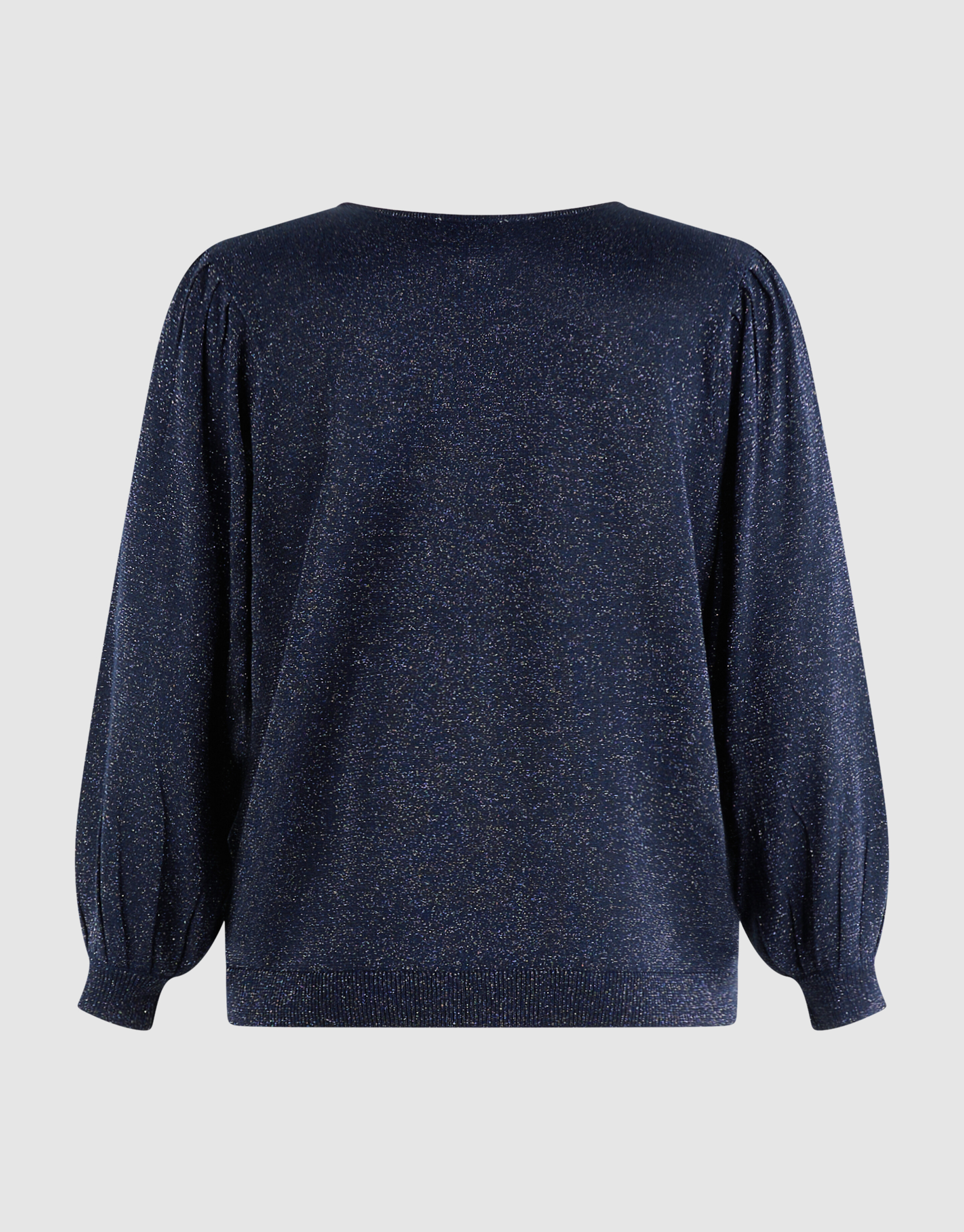 Glitter Gebreide V-hals Trui Donkerblauw SHOEBY WOMEN