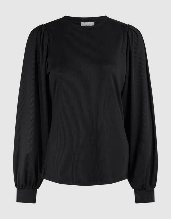 Rib Jersey Top Zwart SHOEBY WOMEN