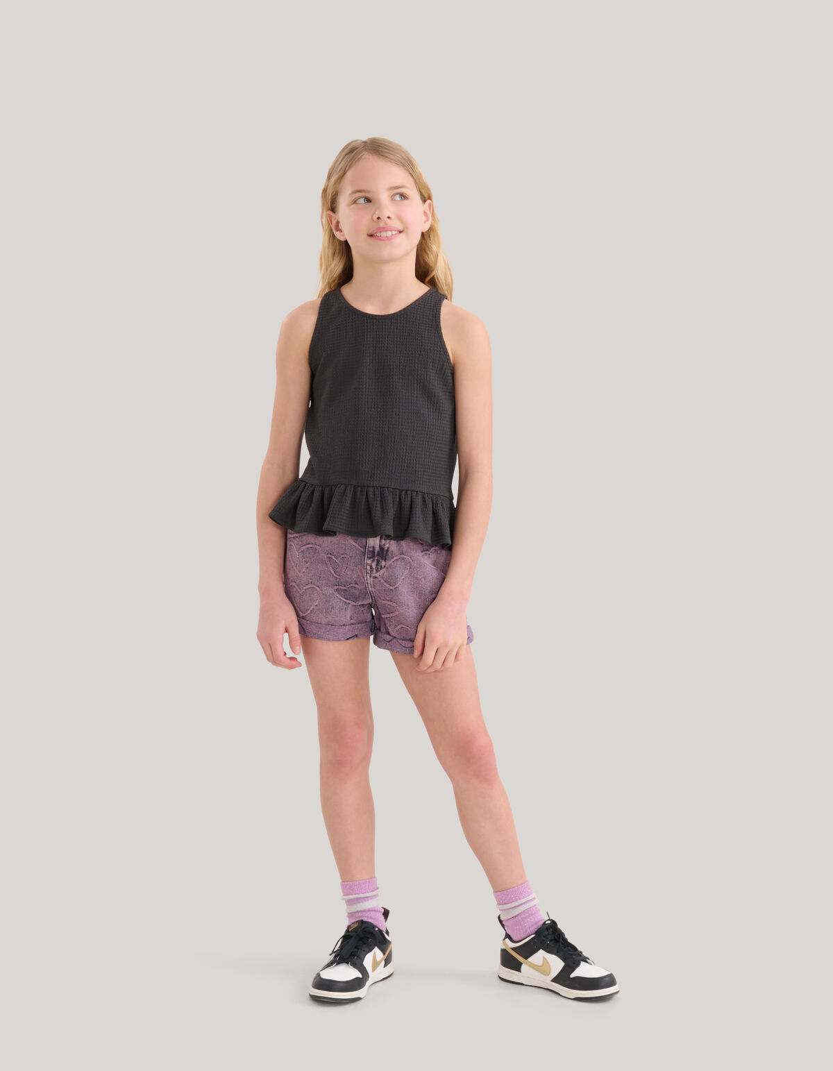 Structuur Singlet Donkergrijs SHOEBY GIRLS