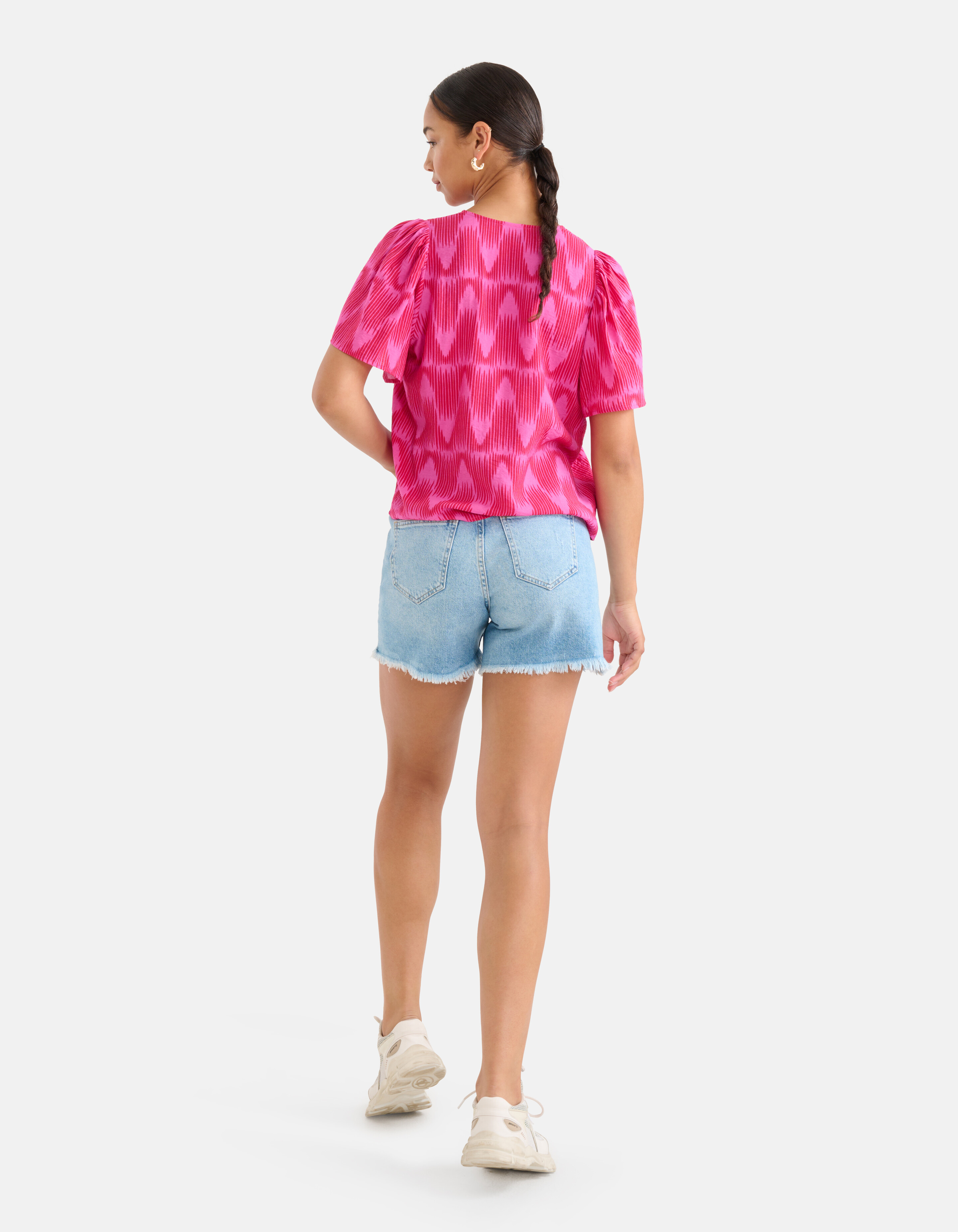 Grafische Print Top Roze SHOEBY WOMEN