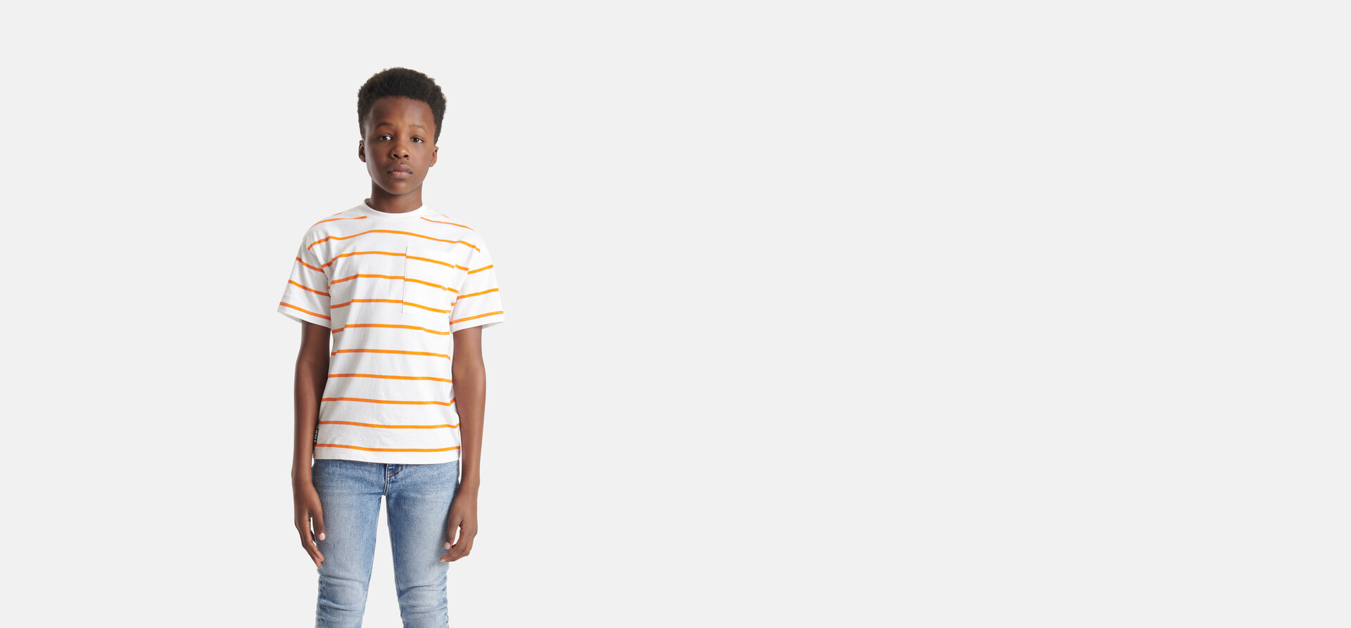 Gestreepte T-shirt Wit SHOEBY BOYS