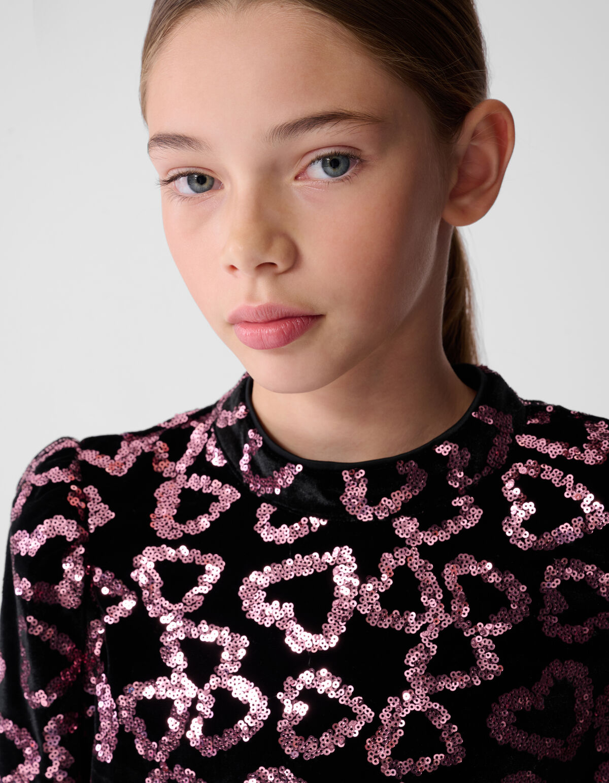 Sequin Heart Top Lichtroze SHOEBY GIRLS