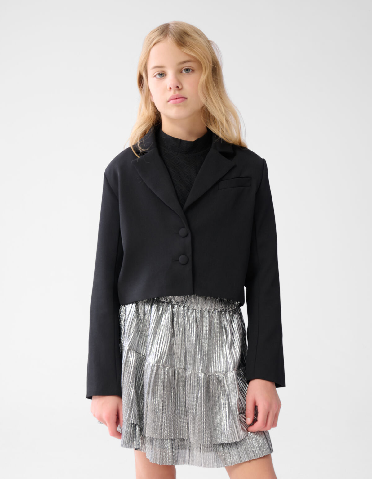 Cropped Blazer Zwart SHOEBY GIRLS