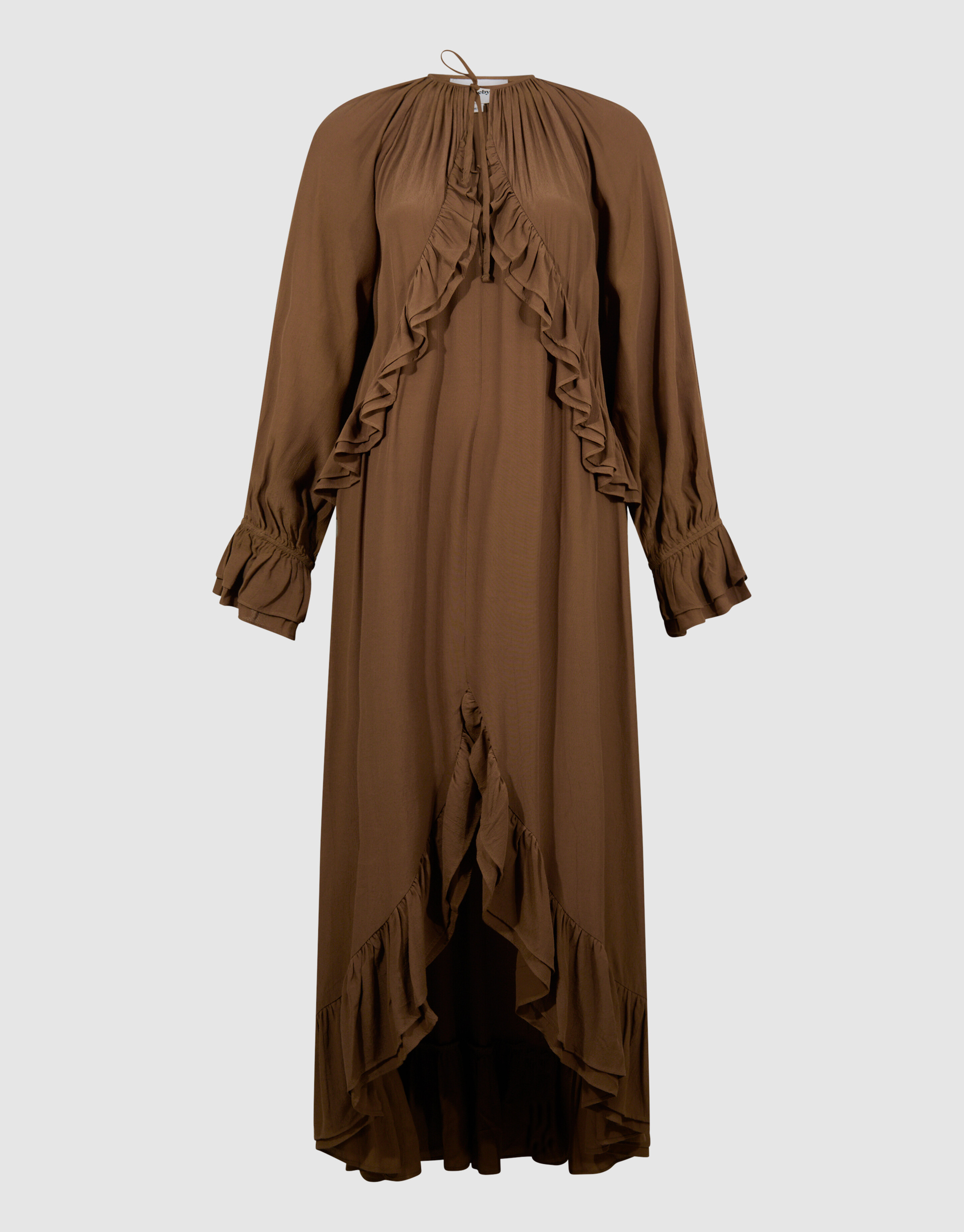 Volant Maxi Jurk Khaki SHOEBY WOMEN