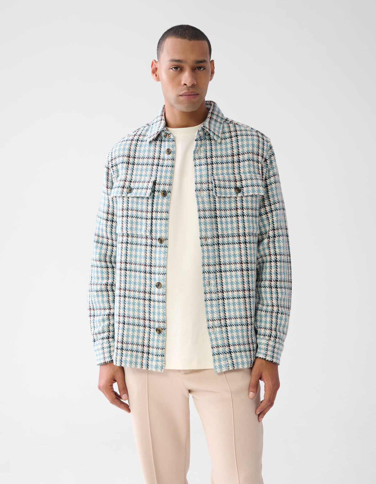 Ruiten Overshirt Lichtblauw SHOEBY MEN