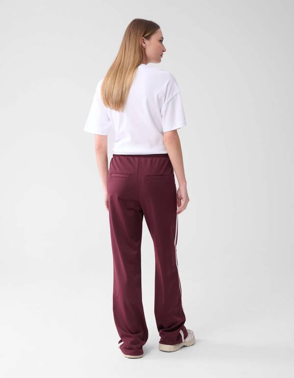 Sporty Wide Leg Broek Bordeaux SHOEBY WOMEN