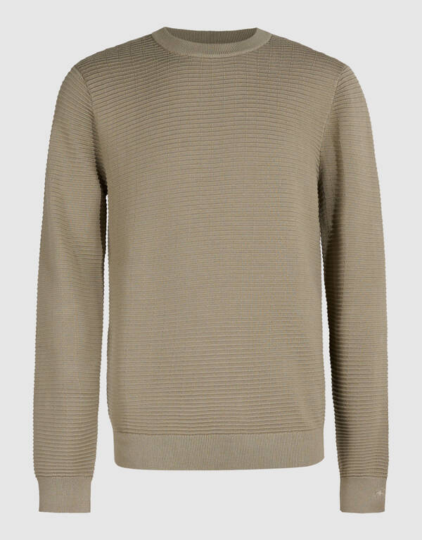 Rib Gebreide Trui Groen SHOEBY MEN