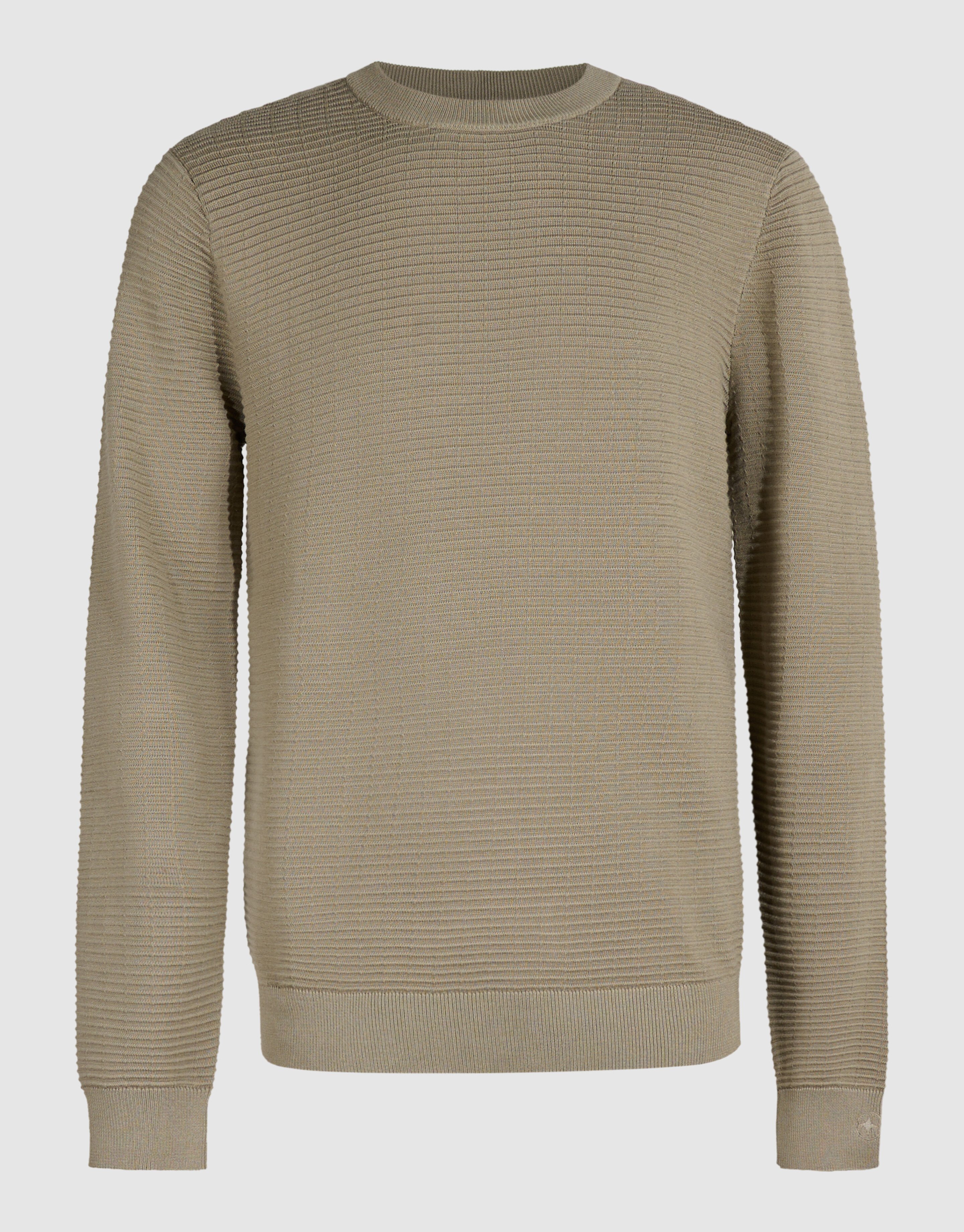Rib Gebreide Trui Groen SHOEBY MEN