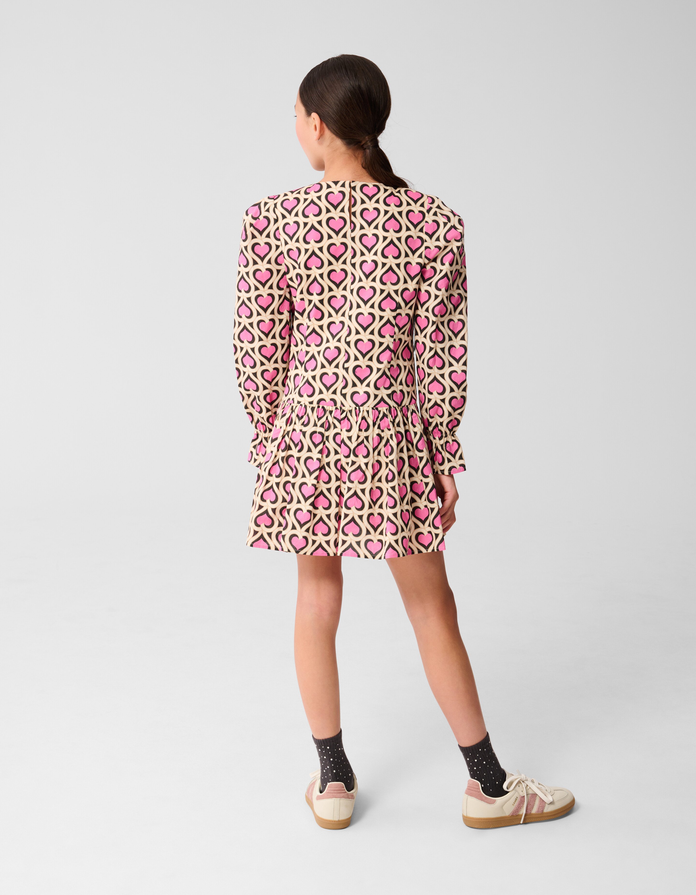 Heart Printed Jurk Roze SHOEBY GIRLS