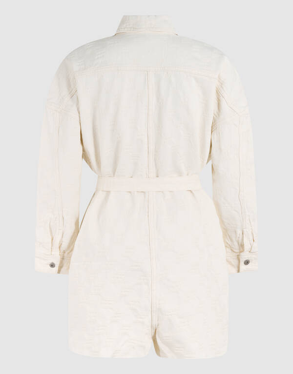 Structuur Jumpsuit Gebroken Wit SHOEBY WOMEN