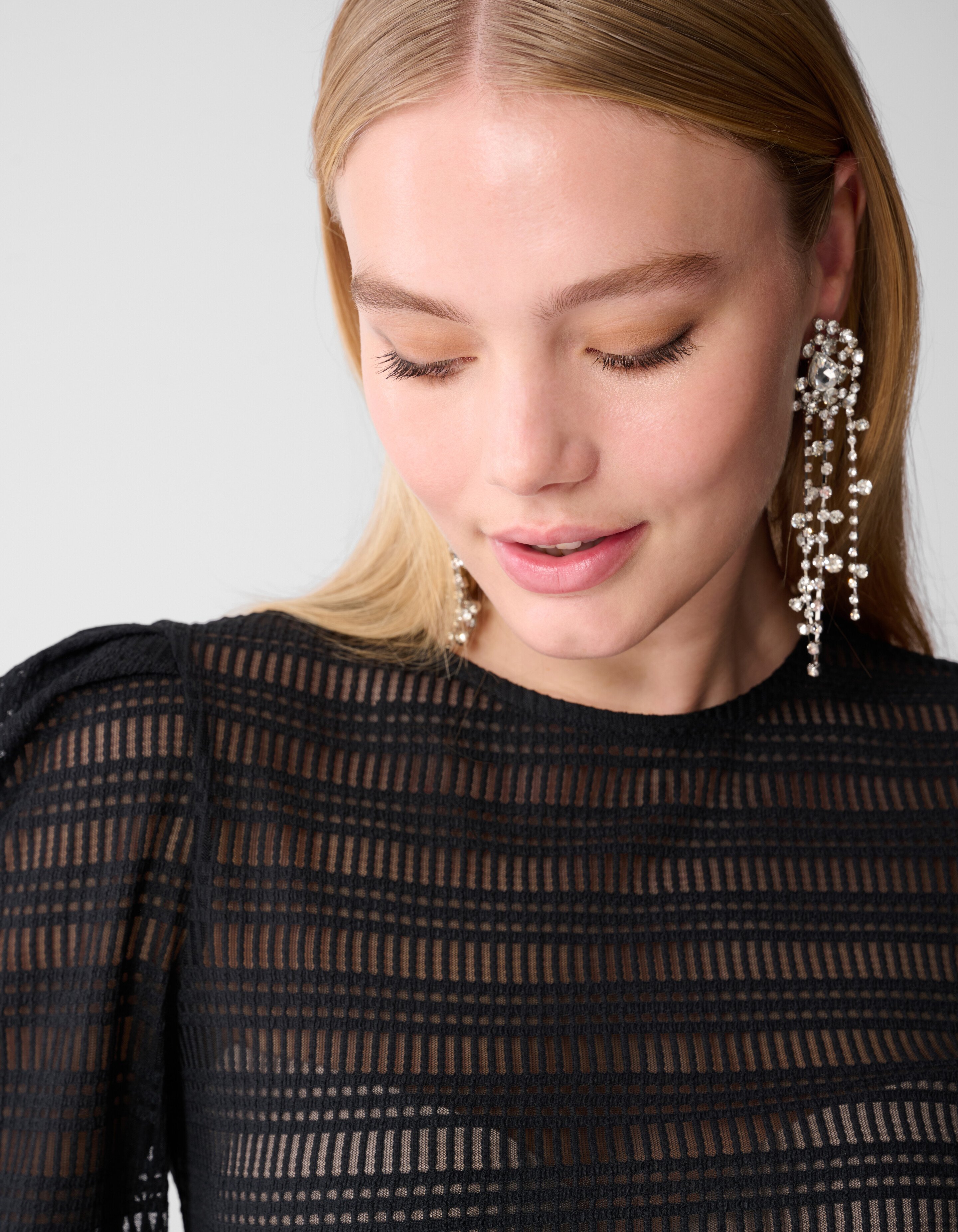 Mesh Structuur Top Zwart SHOEBY WOMEN