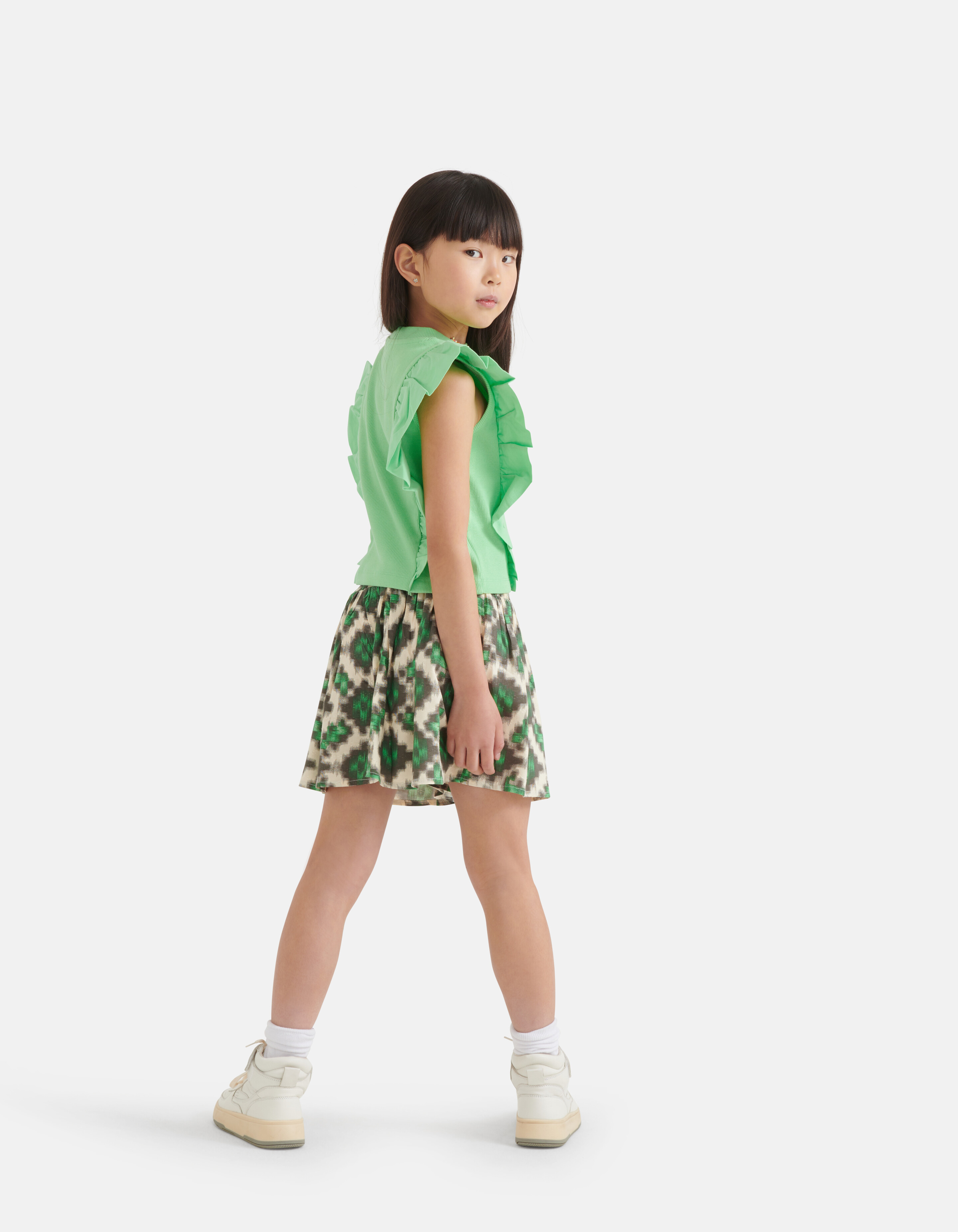 Ruffle T-shirt Groen SHOEBY GIRLS